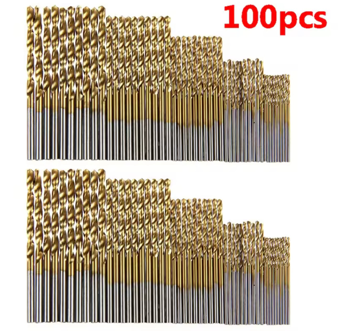 Forets revêtus de titane HSS, ensemble d'outils en acier rapide, électrique de qualité(100mm, 1/1mm, 2/2mm, 3mm, 50pieces