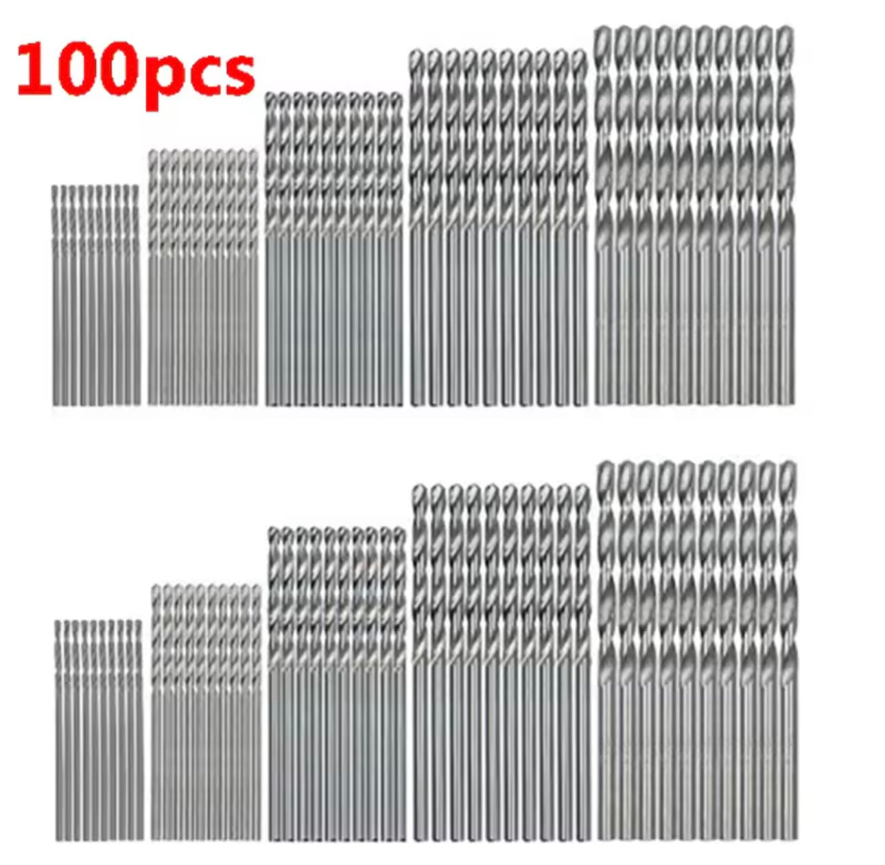 Forets revêtus de titane HSS, ensemble d'outils en acier rapide, électrique de qualité(100mm, 1/1mm, 2/2mm, 3mm, 50pieces