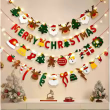 fête de noël mur lumineux bannière maison décorations de noël chambre fond décor